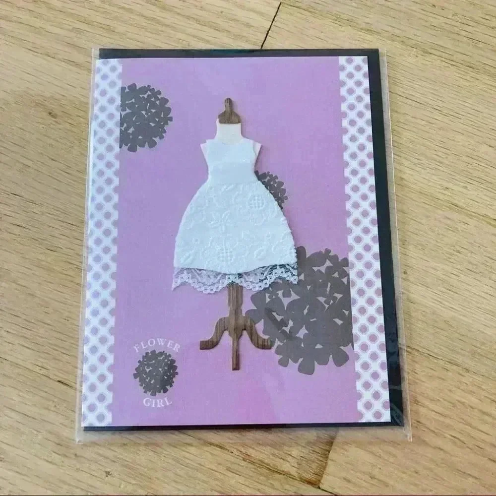 Flower Girl Dress Wedding 3D Thank You Card